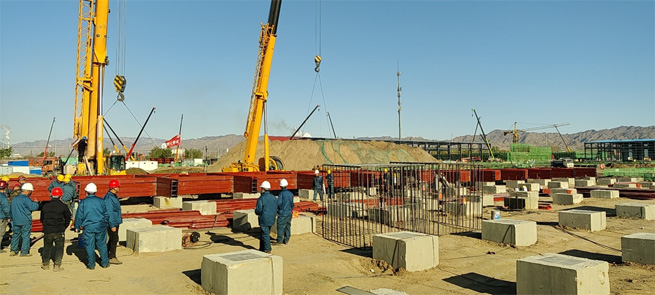 inner mongolia xinyuan 12x33000kva industrial silicon two negative pressure large bag dust collectors began to be assembled 2 