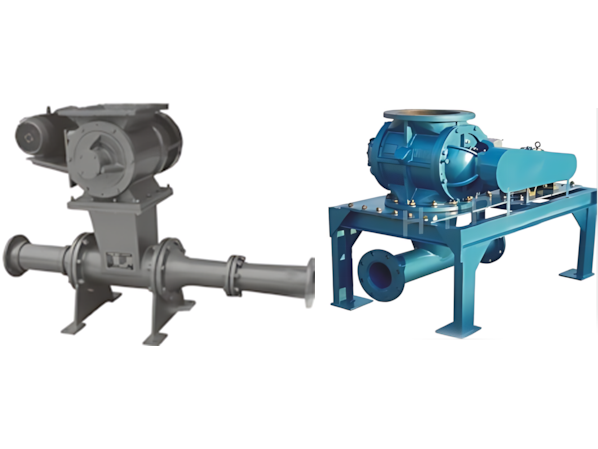 Rotary feeder and jet pump low positive pressure continuous conveying system